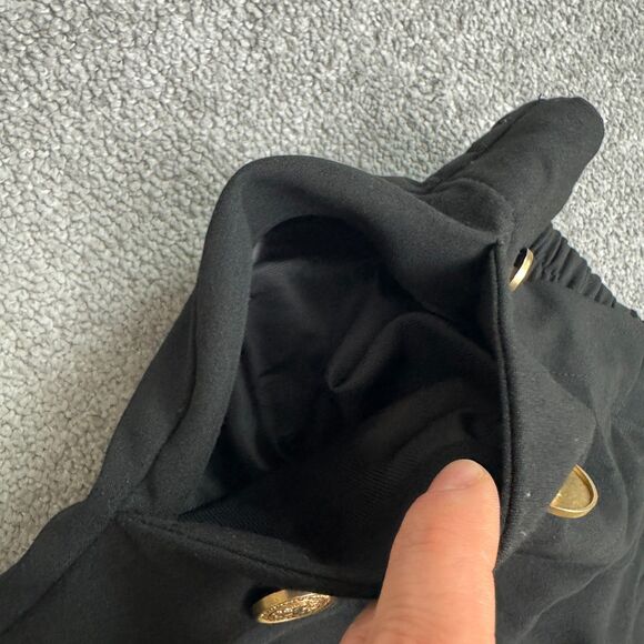 Zara High Rise Wide Leg Trouser Pants Womens Medium Black Sailor Button Classic - Picture 4 of 16